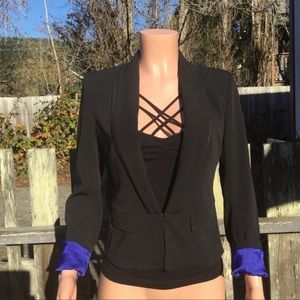 GUESS TUXEDO BLAZER WITH BLUE SATIN LINING